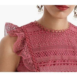 Nwt J Crew Cap Sleeve Ruffle Lace Dress 